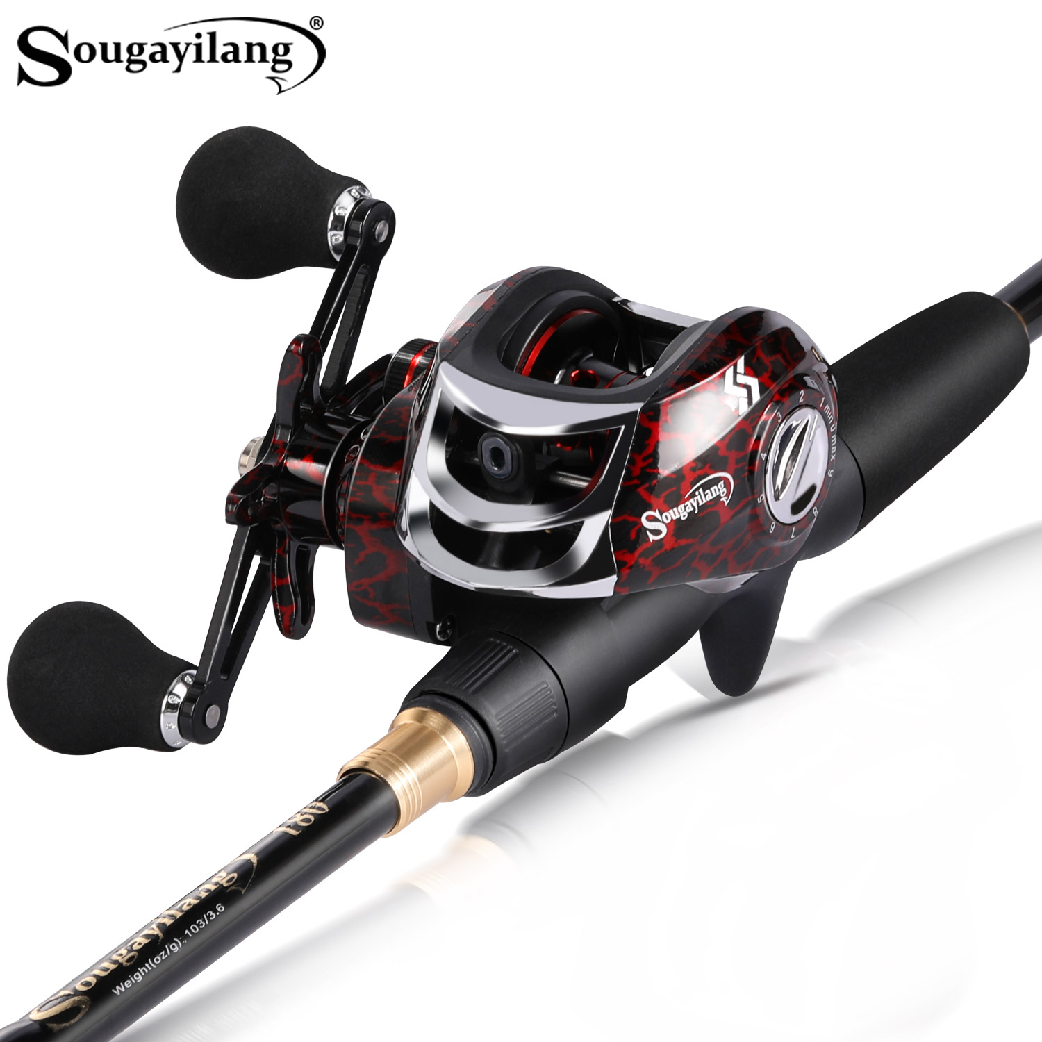 Spincast Reel - Sougayilang 1,8-2,4 m Casting Fishing Combo